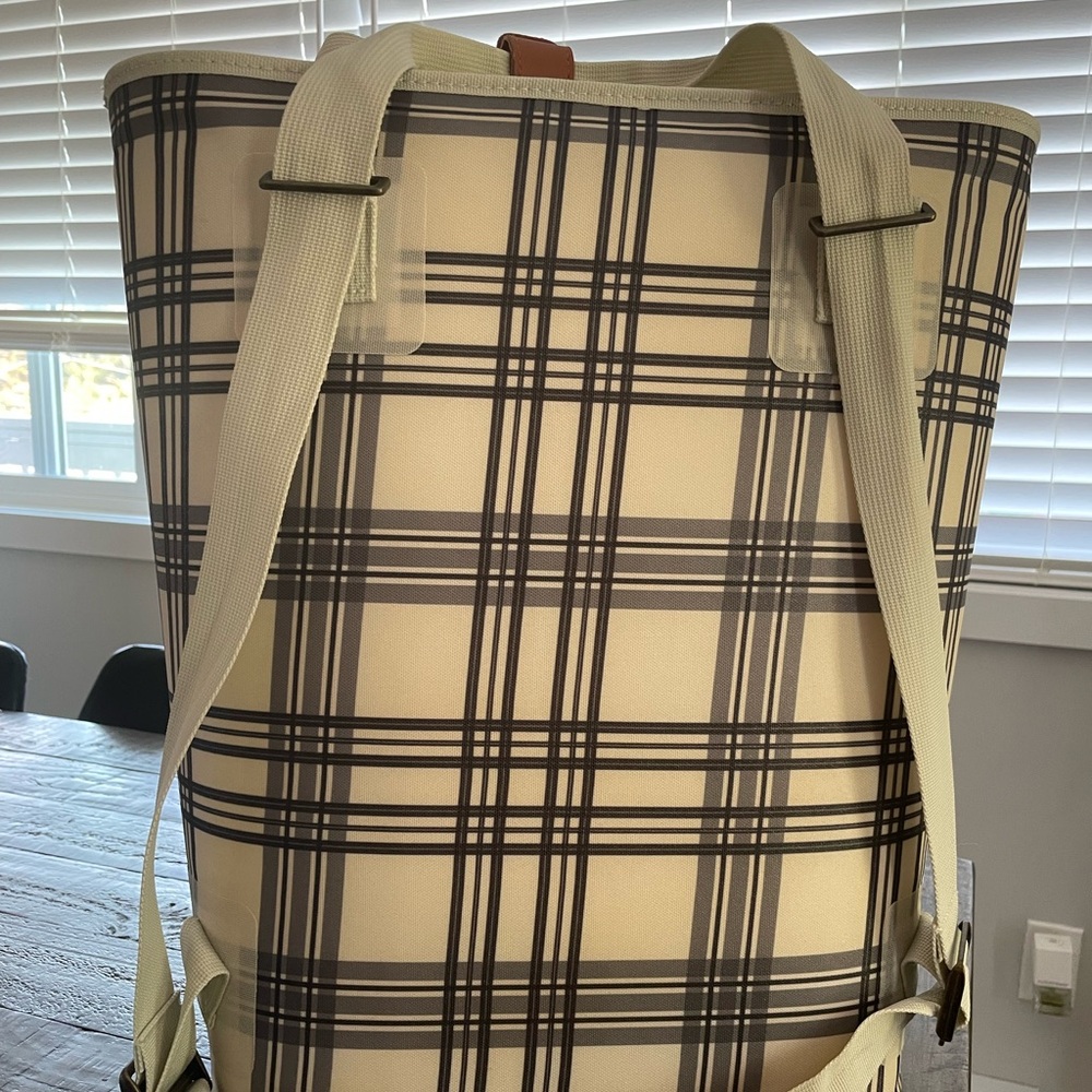 Hearth and Hand by Magnolia plaid backpack cooler.